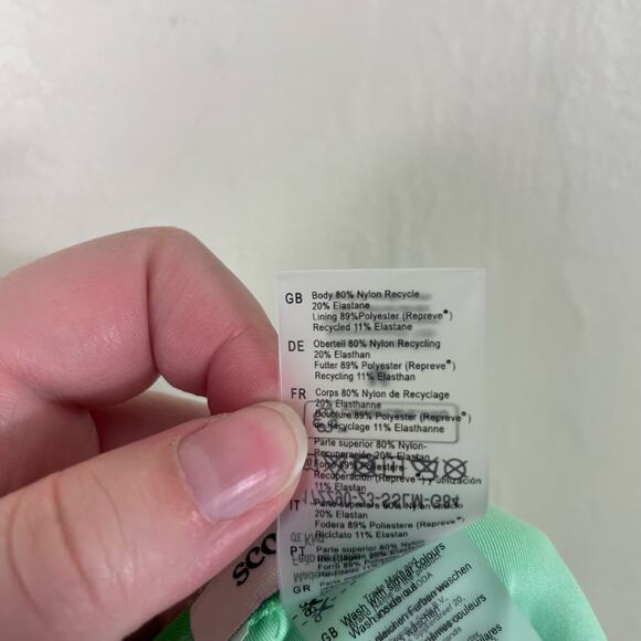 Scotch & Soda Bright Parakeet Ruched Front Halter Neck One Piece Swimsuit - Picture 13 of 13